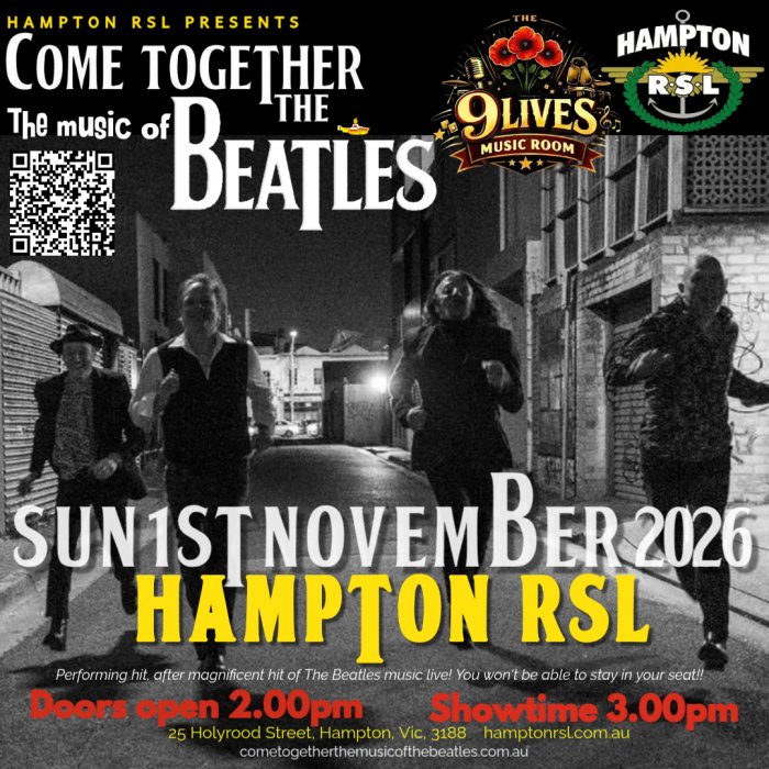 Come Together - The Music of The Beatles at Hampton RSL