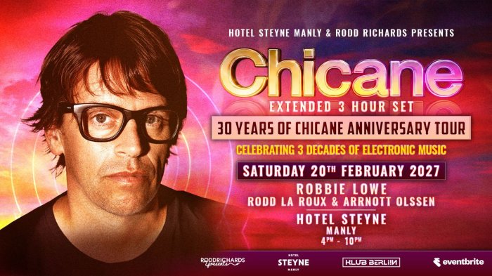 Chicane: 30 Years | Australia National Tour | Manly